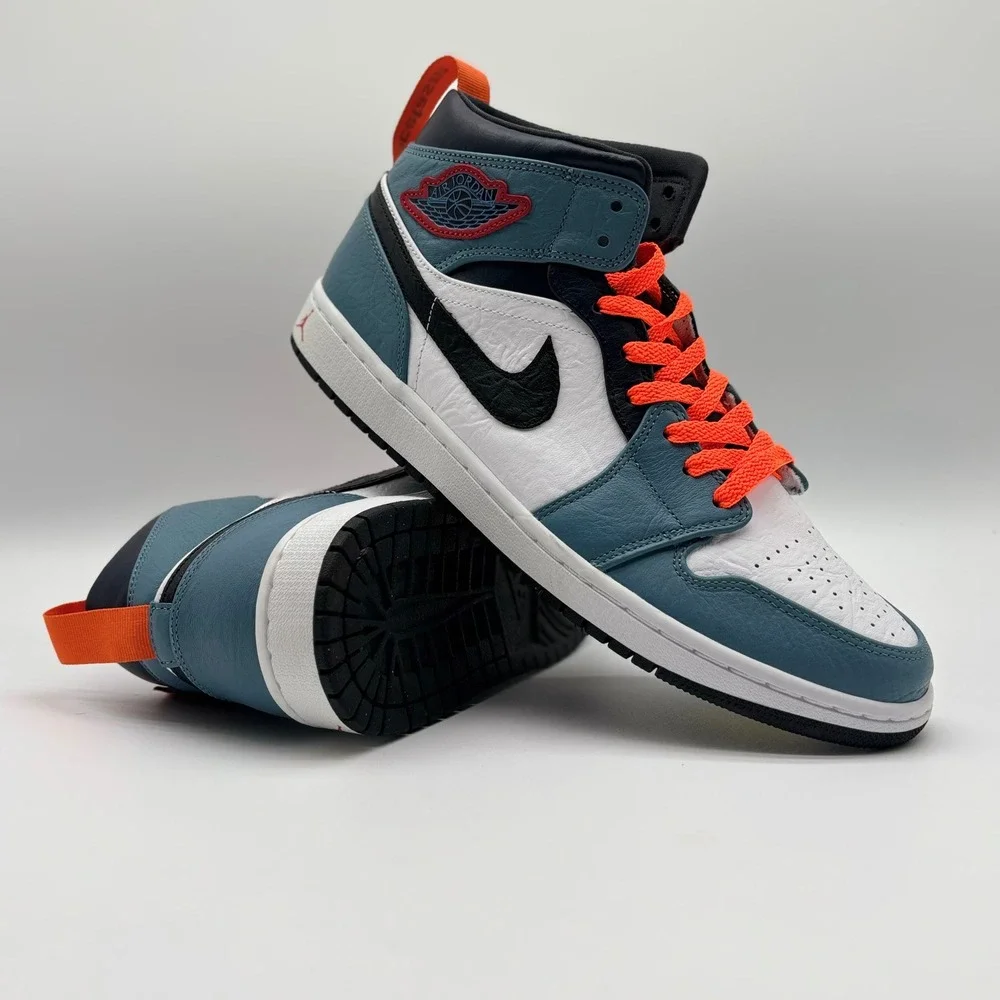 Nike Air Jordan 1 Mid Fearless Facetasm Blue White Orange CU2802-100 Mens 11.5